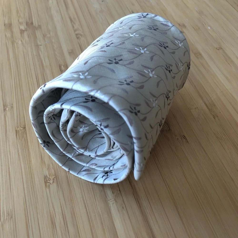 Altea Milano Silk Tie In Cream/Tan